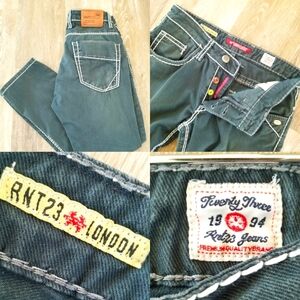 RNT23 Men's Premium Line Straight Leg Denim Jean's Moto Streetwear Retro sz 30